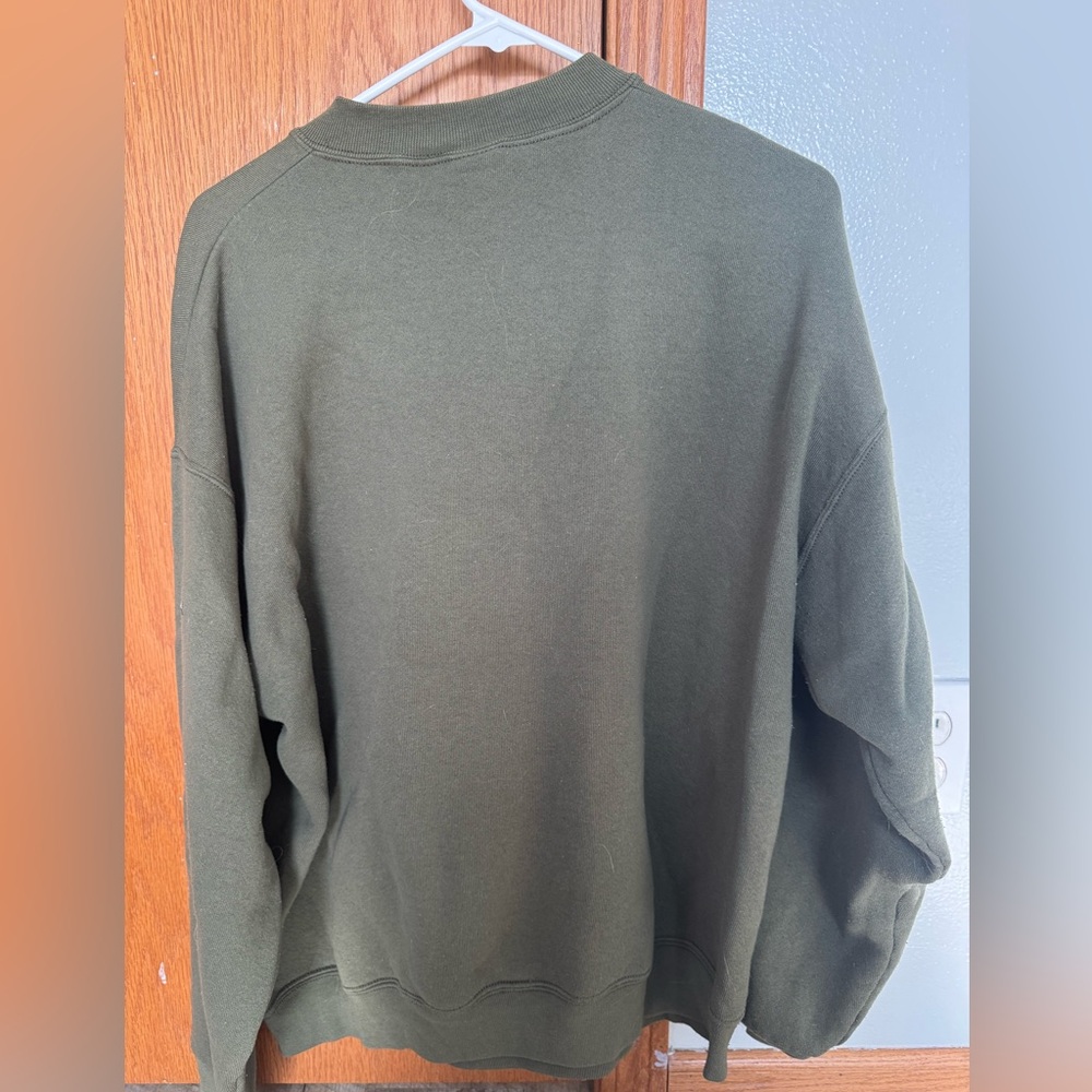 Size XL Green sweatshirt with Tommy Girl stitched Fruit of the Loom brand - Picture 7 of 9